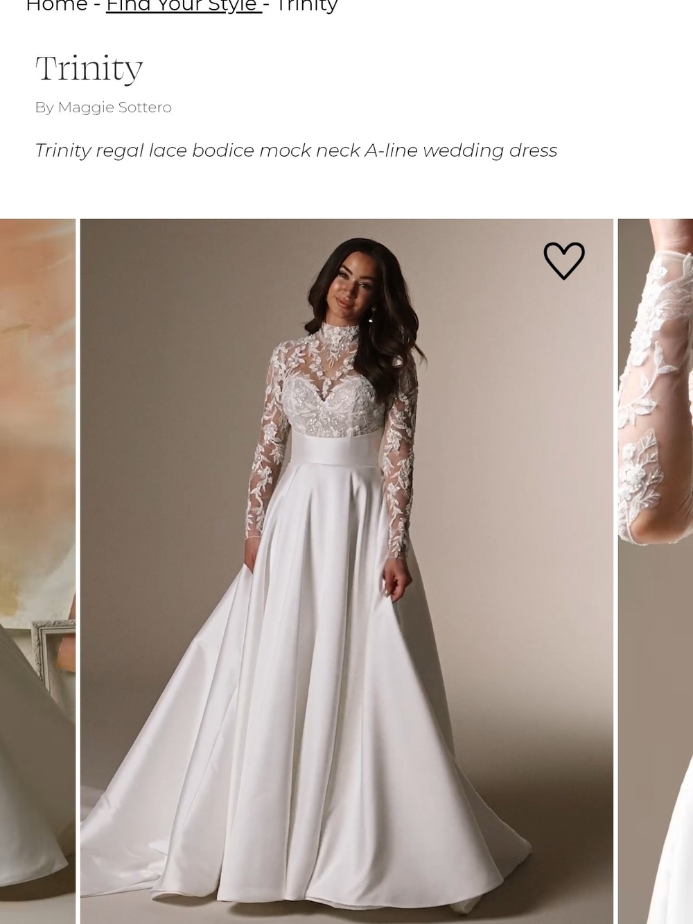 Maggie Sottero 'Trinity' Ivory Long-Sleeve Lace A-Line Wedding Dress 🤍👰🏼💍🔔